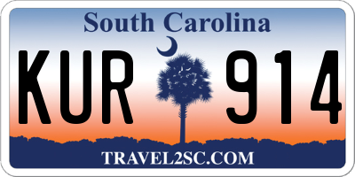 SC license plate KUR914