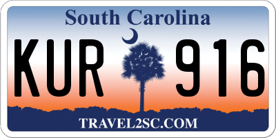 SC license plate KUR916