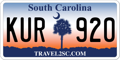 SC license plate KUR920