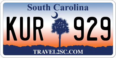 SC license plate KUR929