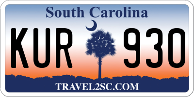 SC license plate KUR930