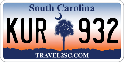 SC license plate KUR932