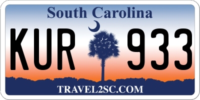 SC license plate KUR933