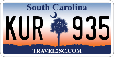 SC license plate KUR935