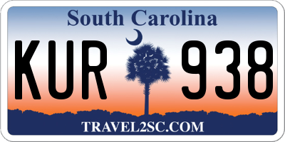 SC license plate KUR938