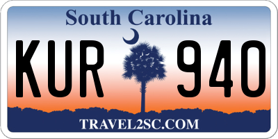 SC license plate KUR940