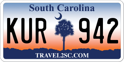 SC license plate KUR942