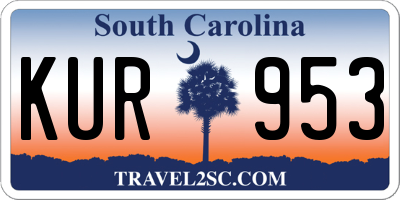 SC license plate KUR953