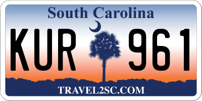 SC license plate KUR961