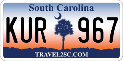 SC license plate KUR967