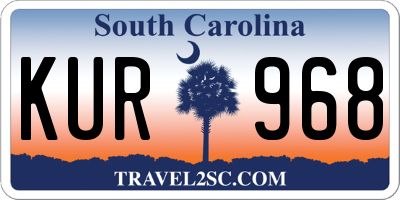 SC license plate KUR968