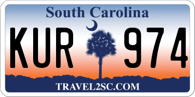 SC license plate KUR974