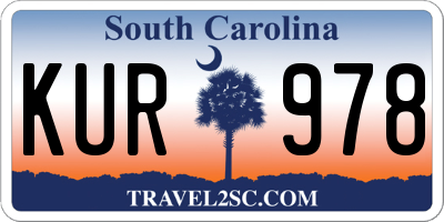 SC license plate KUR978