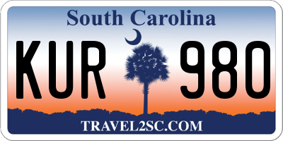 SC license plate KUR980
