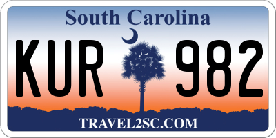 SC license plate KUR982