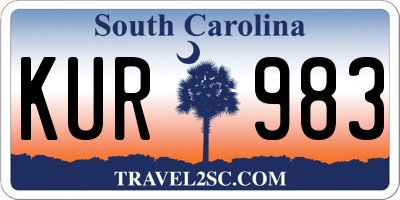 SC license plate KUR983