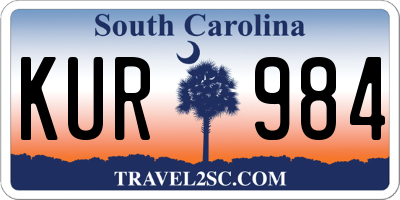 SC license plate KUR984