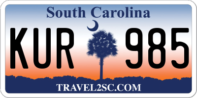 SC license plate KUR985