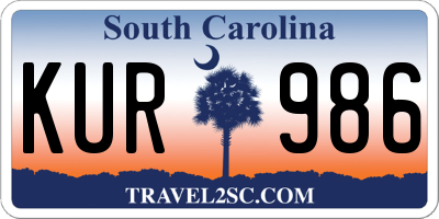SC license plate KUR986