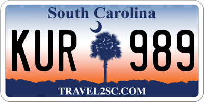 SC license plate KUR989