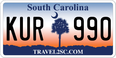 SC license plate KUR990