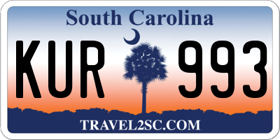 SC license plate KUR993