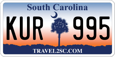 SC license plate KUR995