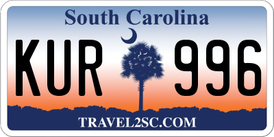 SC license plate KUR996