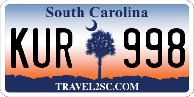 SC license plate KUR998
