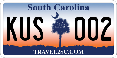 SC license plate KUS002