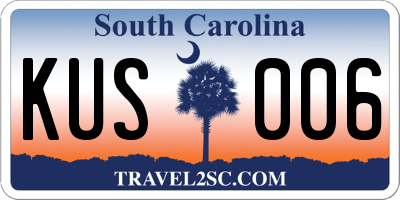 SC license plate KUS006