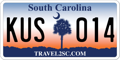 SC license plate KUS014
