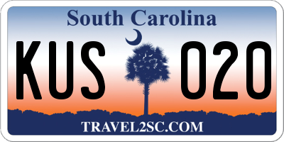 SC license plate KUS020