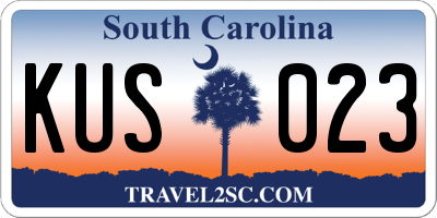 SC license plate KUS023