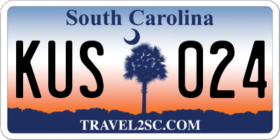 SC license plate KUS024
