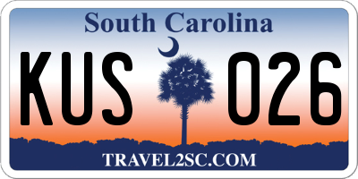 SC license plate KUS026