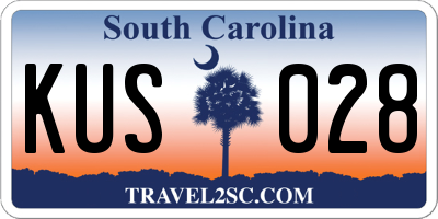 SC license plate KUS028