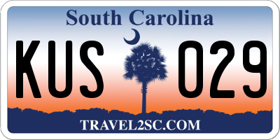 SC license plate KUS029