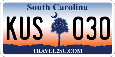 SC license plate KUS030