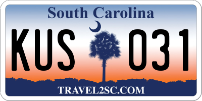 SC license plate KUS031