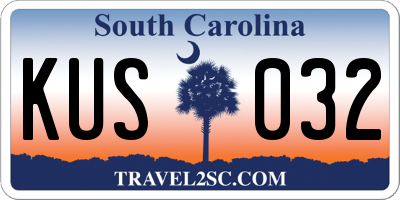 SC license plate KUS032