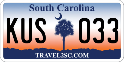 SC license plate KUS033