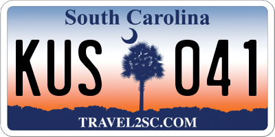 SC license plate KUS041