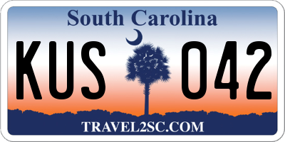SC license plate KUS042