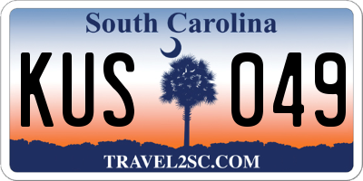 SC license plate KUS049