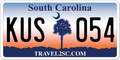 SC license plate KUS054