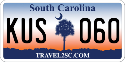 SC license plate KUS060