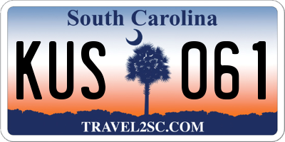 SC license plate KUS061