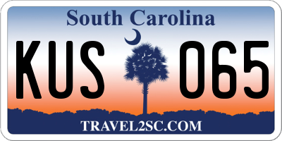 SC license plate KUS065