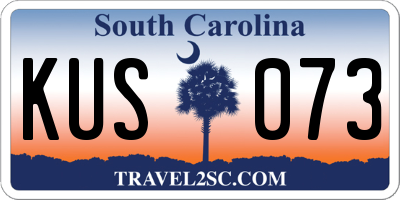 SC license plate KUS073